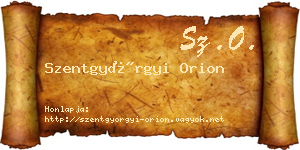 Szentgyörgyi Orion névjegykártya
